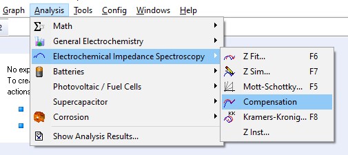 Compensation analysis tool in both EC-Lab® and BT-Lab® software